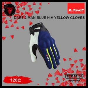 LS2 Dart 2 Man Gloves Blue H-V Yellow