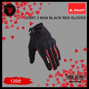 LS2 Dart 2 Man Gloves Black Red