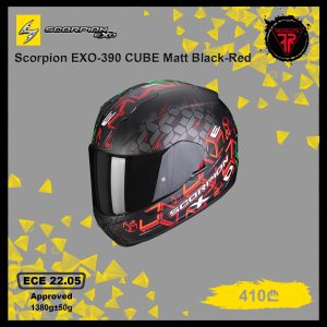 Scorpion EXO-390 CUBE Matt Black-Red