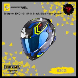 Scorpion EXO-491 SPIN Black-Blue-Neon Yellow