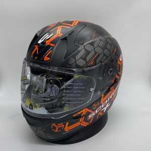 Scorpion EXO-390 CUBE Matt Black-Orange