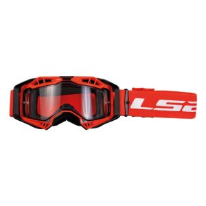 LS2 AURA GOGGLE Black Red With Clear Visor
